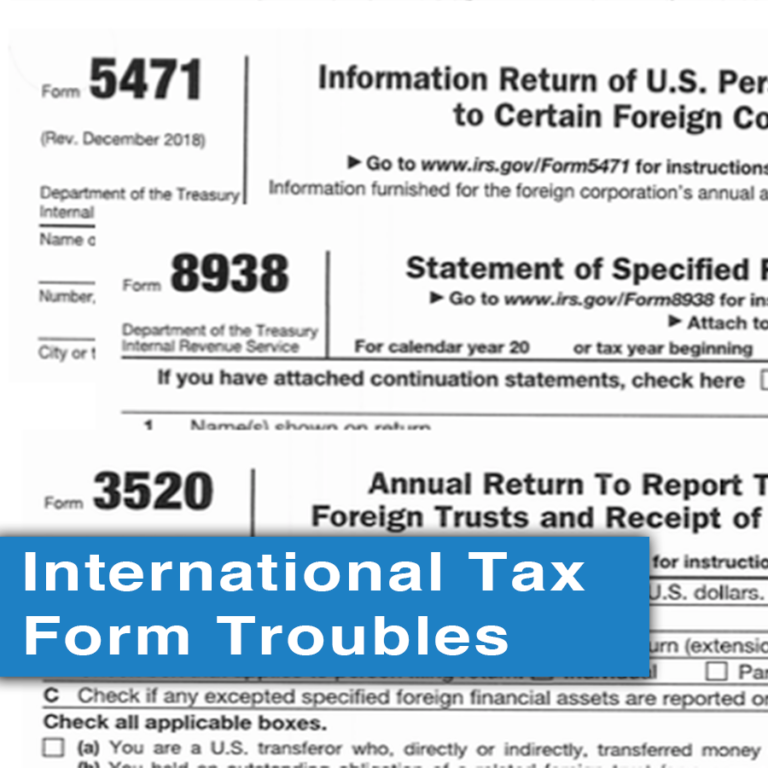 International Tax Form Troubles