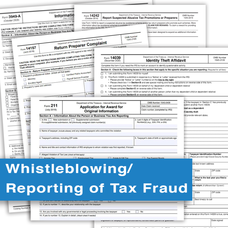 The Six Tax Segments– Whistleblowing/Reporting of Tax Fraud